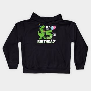 5th Birthday Dinosaur - 5th Birthday Kids Hoodie